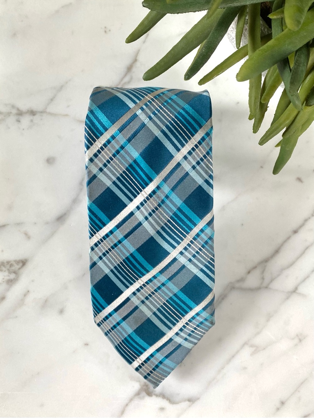 ARROW - Classic Teal Plaid Men's Tie